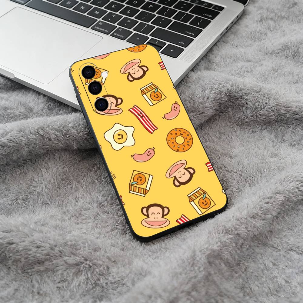 Милый дизайн P-Paul -F-Frank Черный Мягкий Силиконовый Чехол для Телефона для Samsung Galaxy A73, A71, A72, A70, A53, A52, A51