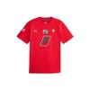 Scuderia Ferrari Race Garage Crew Tee Loose Fit Letter Print Round Neck Short Sleeve T-Shirt Men Tops Red 621122-02