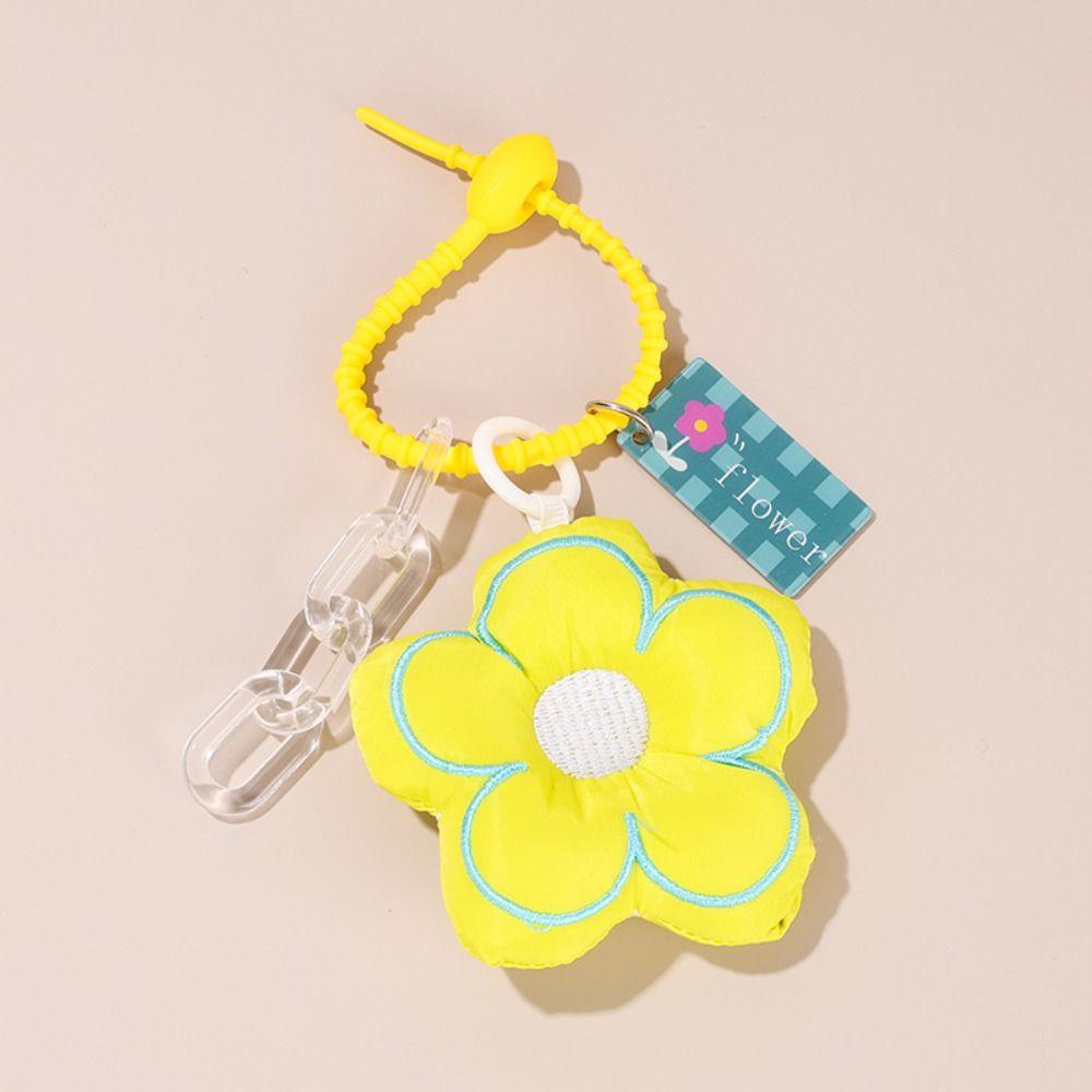 Cloth Flower Bag Pendant Acrylic Chain Floral Lanyard Creative Fresh Backpack Decoration  Children