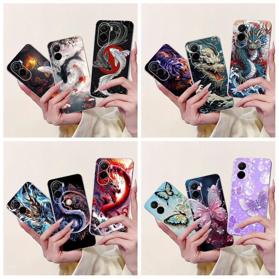 Для Xiaomi Poco M7 4G Чехол Poco M7 Plus Покрытие Роскошный Карп-Дракон Мягкий Тонкий Силиконовый Чехол для Телефона Для Xiaomi PocoM7 M 7 2025 Оболочка