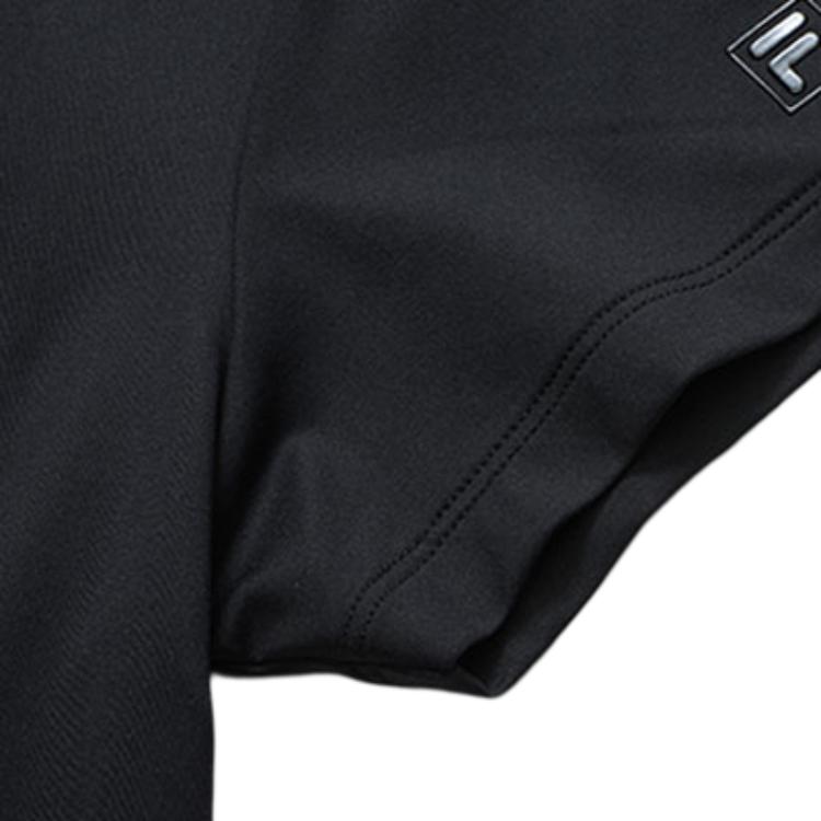 Fila Поло Однотонный Повседневный Спортивный Прямой Крой Короткий Рукав Реглан Футболка Женские топы Черный A11W215115FBK