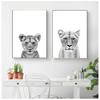 Lion Cub Print Black and White Lioness Animals Posters Safari Nursery Wall Decor Baby Animal Kids Wall Art Canvas Painting