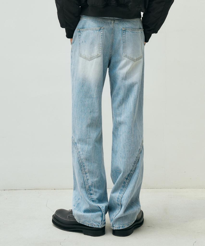 MINAV Youthful Wide Denim Pants [Light Blue]