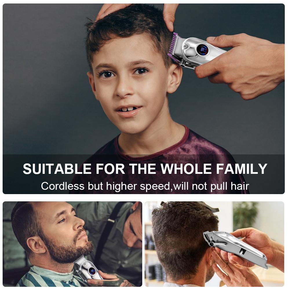 Hatteker Electric Trimmer  LCD Digital Display Cordless Haircut Kit with Professional Barber-Grade Cutting for Precision Shave Styling