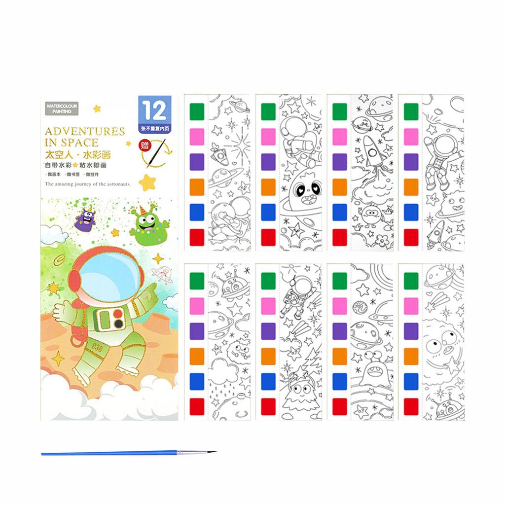 Портативная детская акварельная раскраска со встроенной краской и порошком