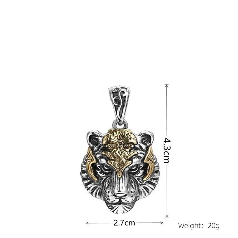 1pcs Vintage Necklace For Both Men And Women Fashion Trend Tiger Head Pendant Jewelry