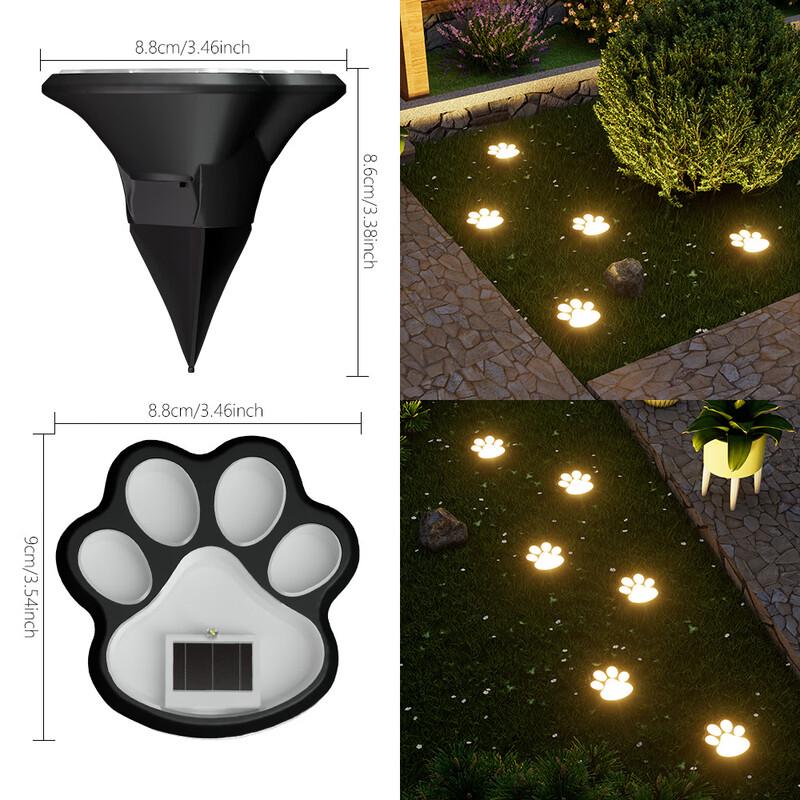 Solar-Style Dog Paw Outdoor Ground Light