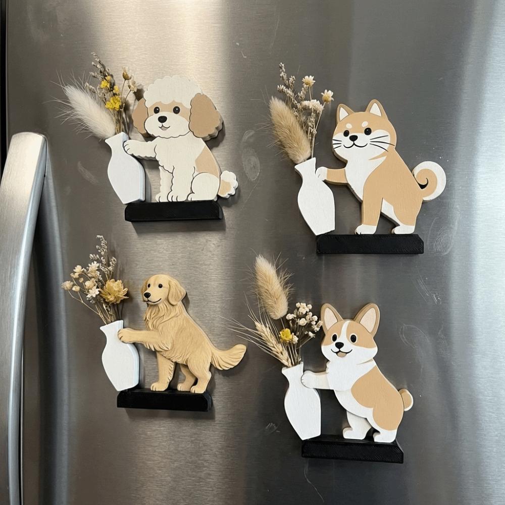 Creative Cat Refrigerator Magnet Acrylic Pet Hair Collector Fridge Magnet Vase Decor  Kitchen Use