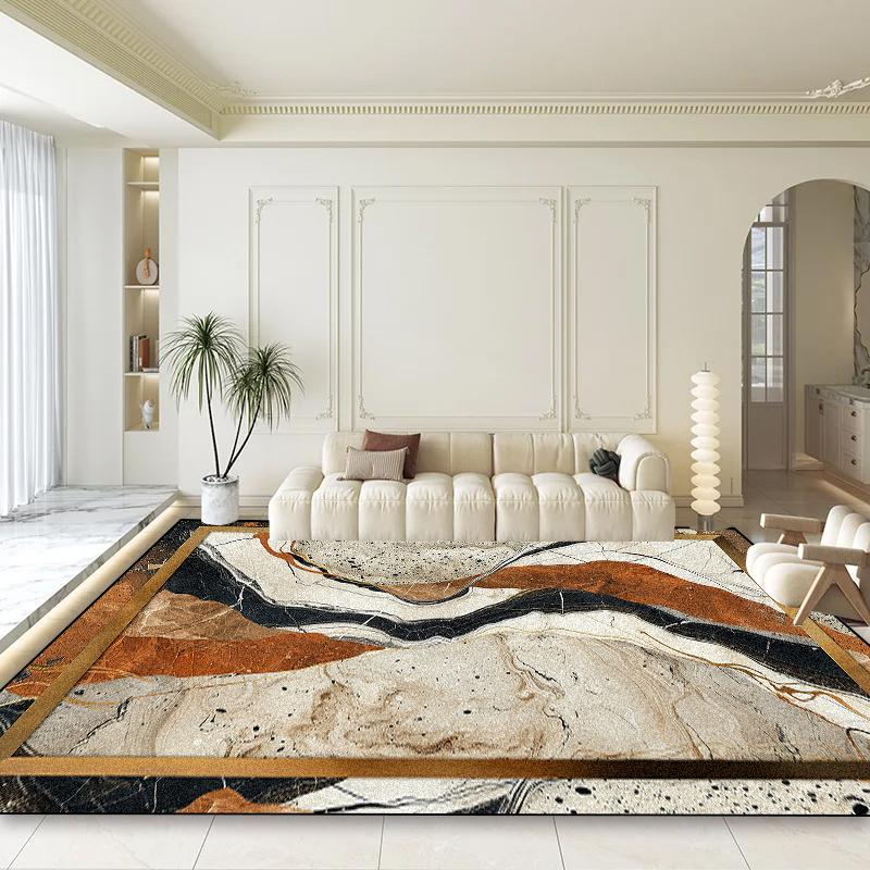 Современный Роскошный Большой Ковер для Украшения Гостиной Домашние Абстрактные Ковры Нескользящие Коврики для Спальни и Гостиной Легко Чистить Коврик для Стола