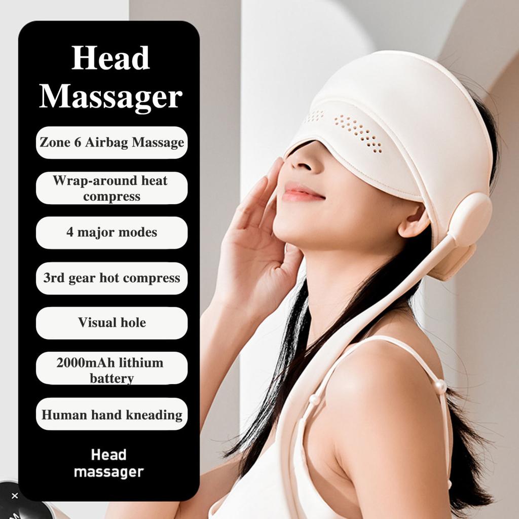 Electric Head Massager Electric Migraine Relief Cap Massager 3-Speed Eye Cover Eye & Head Massager for Stress Relief