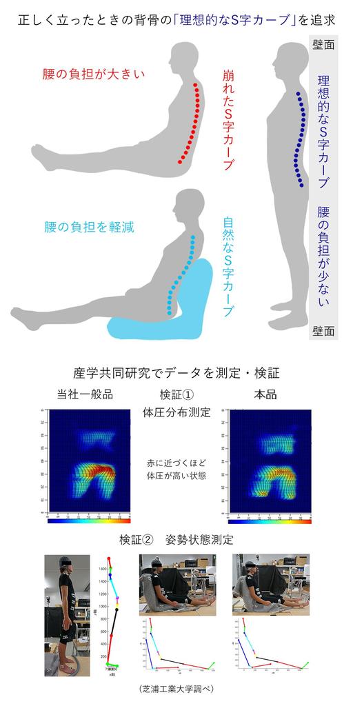 Collaboration Beautiful Posture Seat Chair 5 That Supports Your Back Made In Japan Back Swing Function Back Reclining Stretch Compact Relax [Seat
