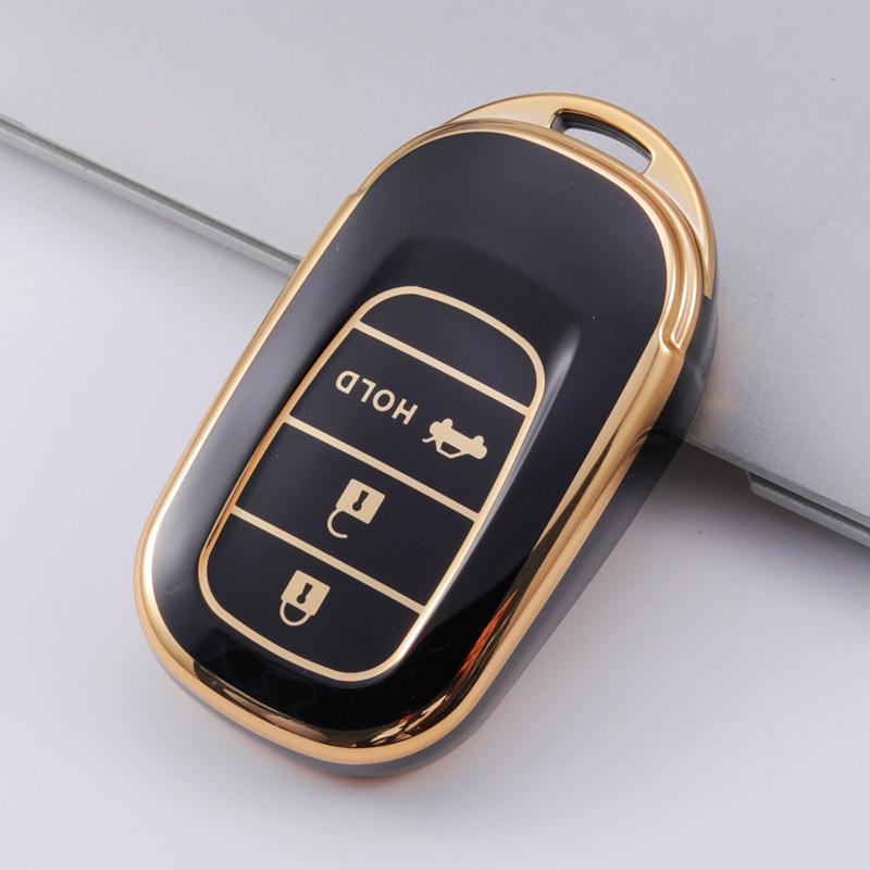 2022 Gold Edge Key Cover for Eleventh Gen Honda Civic Remote – Full Coverage Protective Shell