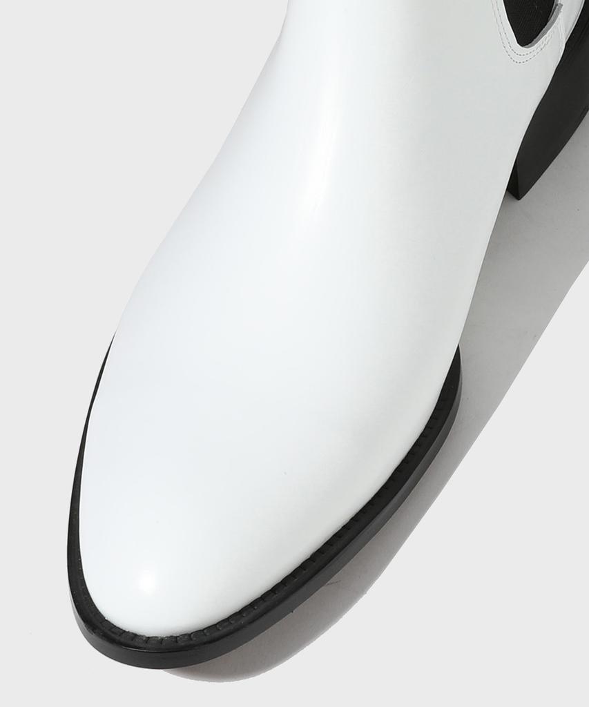 Firenze Atelier Slimline Black Outsole Minimal Chelsea Boots 3332 [Cream White]
