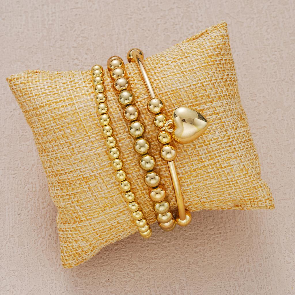 3 штуки женский браслет из круглых бусин с подвеской 'Любовь', креативный многослойный браслет-подвеска, подарок для вечеринки