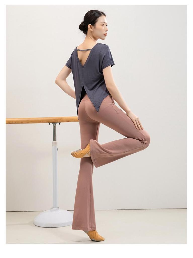 Women's High Waist Criss-Cross Back Yoga Pants - Sexy, Quick-Drying, Elastic, Hip-Lifting, Micro Flare for Spring/Summer.