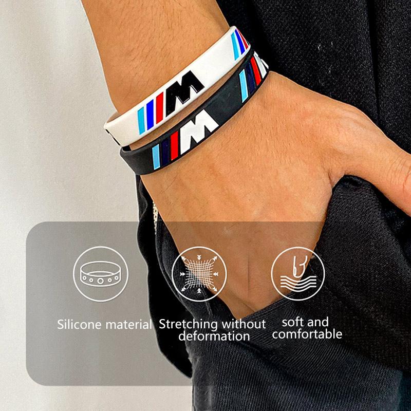 2026 Автомобильная наклейка Значок BMW Браслет Серия M Спортивный Мужчины Женщины Резиновая Ручная Цепочка Для BMW E46 E90 E60 F30 F10 E39 E36 F20 G30 G20