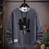 Spring  Autumn Men's Sweatshirt Japan Cartoon Cat Sportswear Long Sleeved O Neck T-shirt  Harajuku High Street Men Clothing 2024