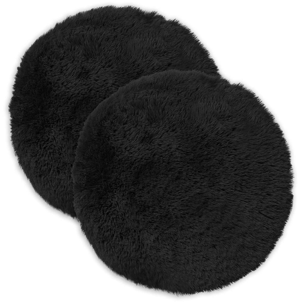 Cushion with Insert HEERLEN 2 pcs. Black PV Fleece