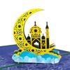 Festive 3D Eid Card Creative Popup Holiday Greeting Cards Built-in Blank Space with Envelope Small Card Party Supplies