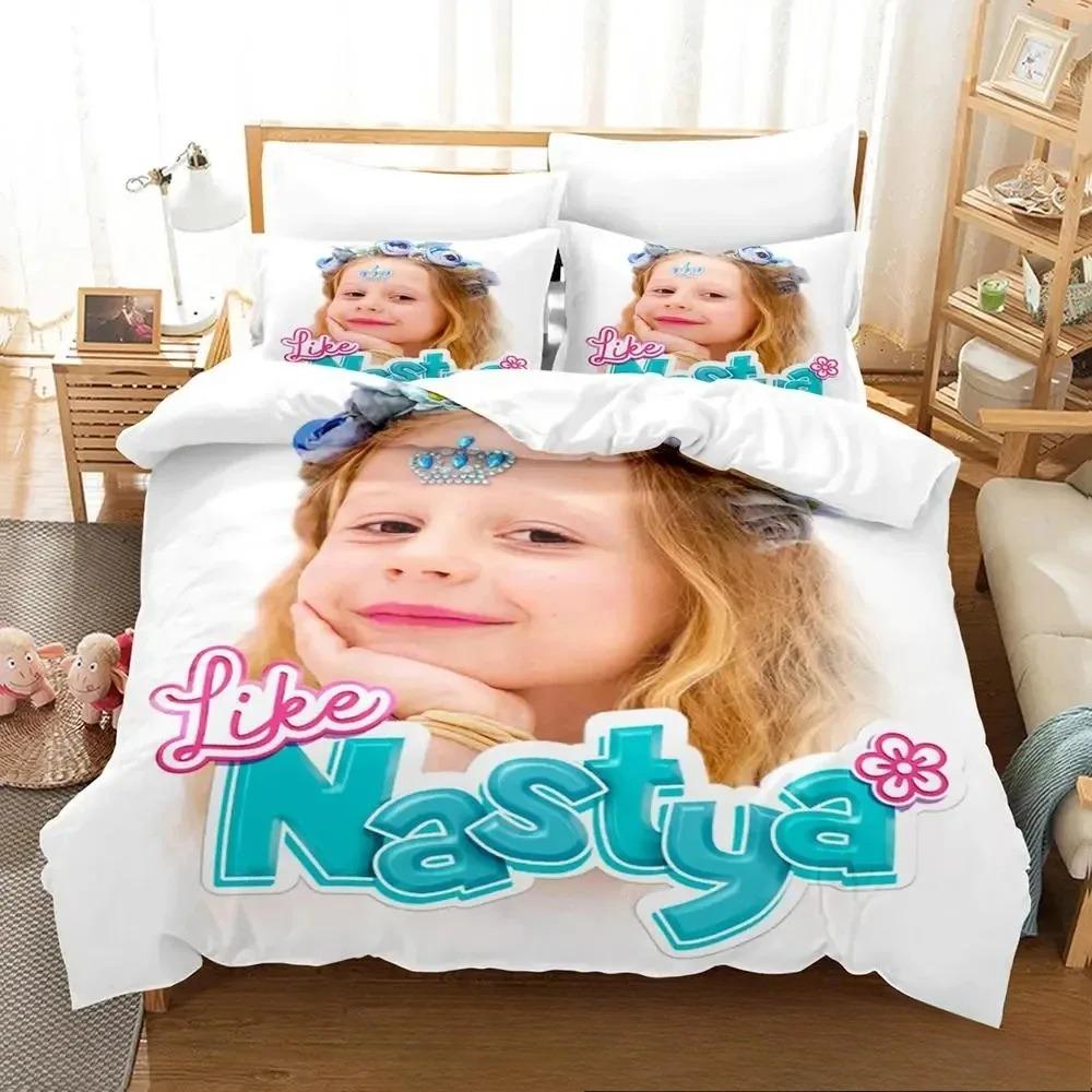 3D Print Like Nastya Bedding Set Boys Girls Twin Queen King Size Duvet Cover Pillowcase Bed Boys Adult Home Textileextile