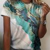 Fashion Women's T-shirt Loose And Comfortable Short Sleeve Abstract Printed Round Neck Casual Clothing Party T-shirt