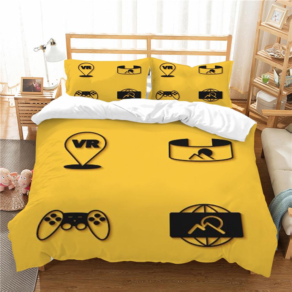 Duvet Cover Set Gamepad Printing Bedding Set Cartoon Pattern Home Setting Set Children Adult Single Twin Bedding Set