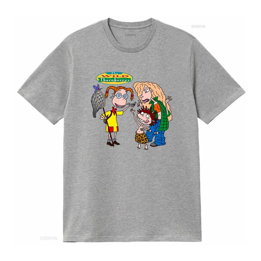 Wild Thornberrys Ловец жуков Элиза Донни И Дебби Мультяшный Принт Футболка S 2XL Светло-синий винтажный Стирка Удобная модный