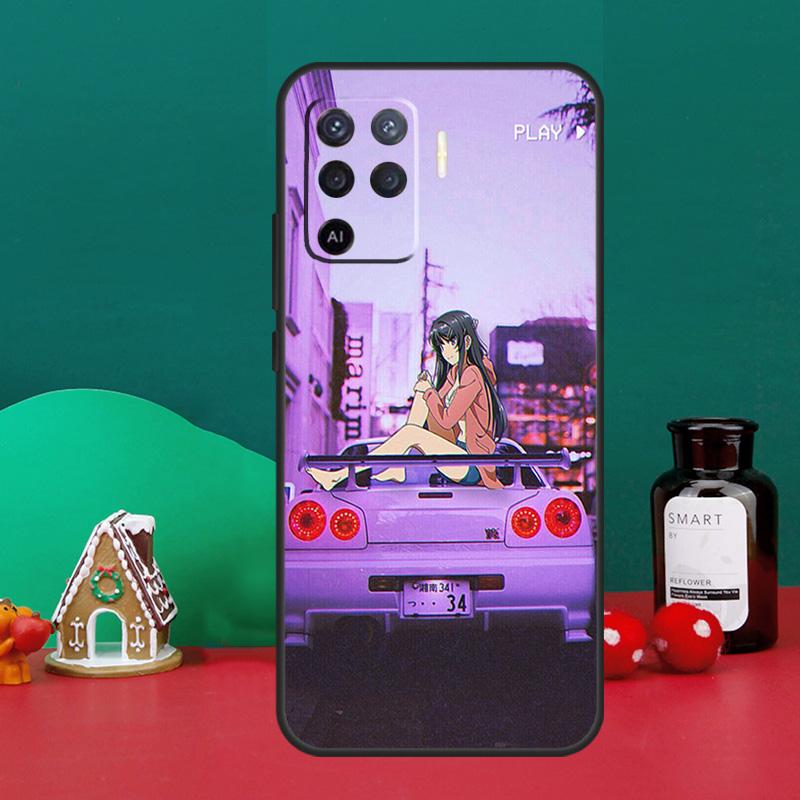 JDM аниме эстетический чехол для OPPO A79 A74 A94 A58 A78 A98 A5 A9 A53 A52 A72 A15 A17 A77 A16 A76 A96 A57S A54S