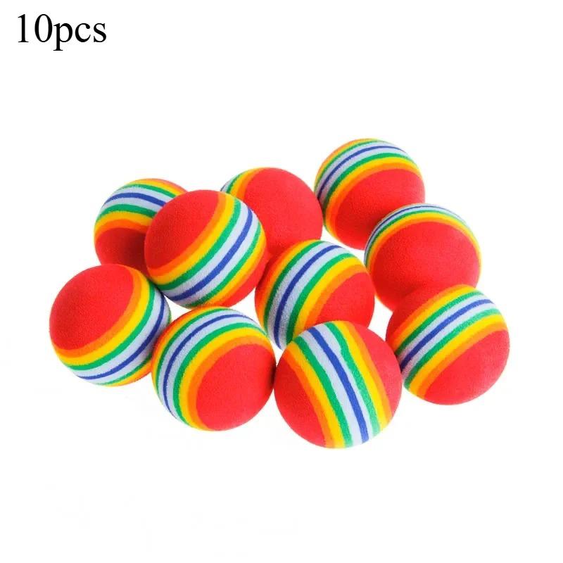 10/20pcs EVA Rainbow Cat Toys Ball Interactive Cat Dog Toy Play Chewing Rattle Scratch Ball Training Balls Pet Toys Cat Supplies