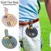 Golf Tee Bag Faux Leather Golf Tee Pouch Bag with 5 Tees Golf