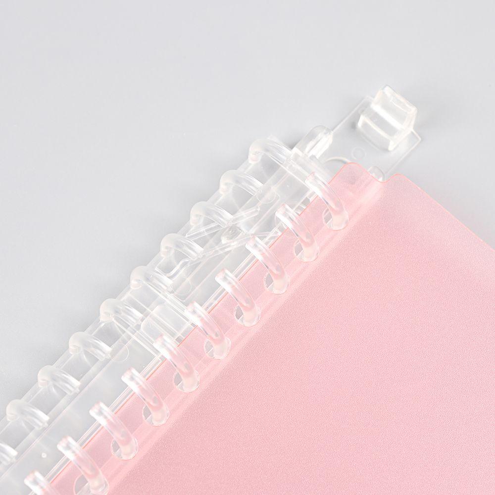 Clear Refillable Plastic File Folder Notebook Paging Separator Loose-leaf Cover Ring Binder Notepad