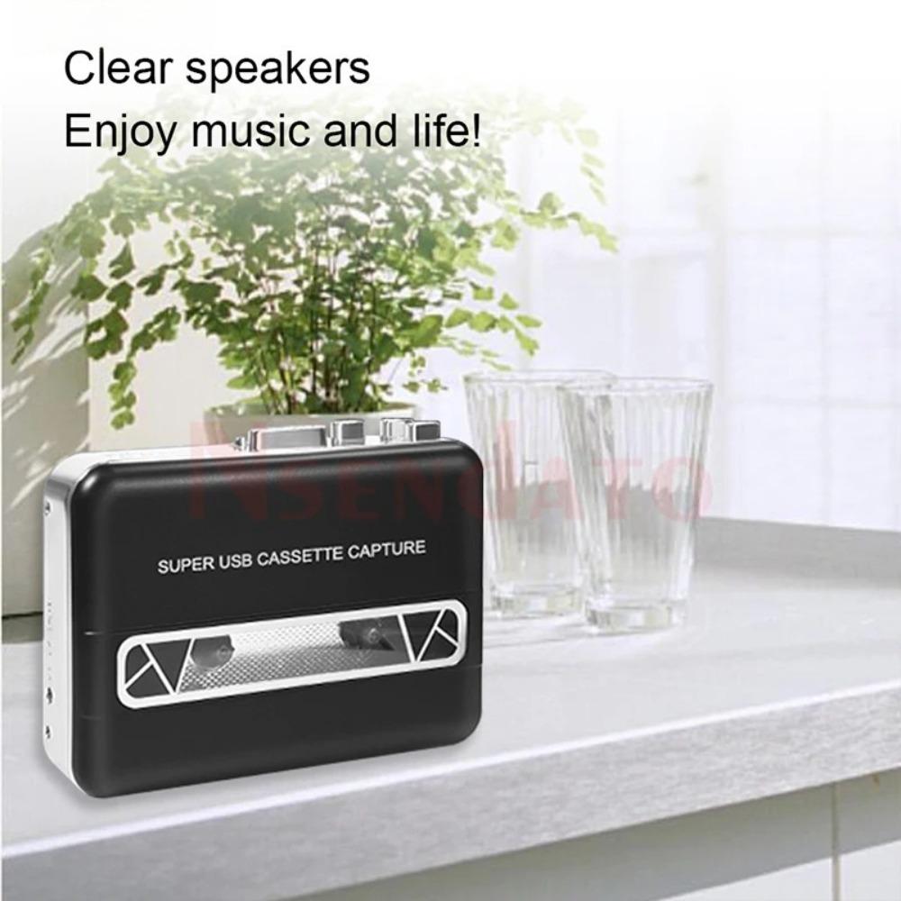 USB Cassette Player Capture Cassette Tape to MP3 Converter into Computer HiFi Digital Audio Music Player with Speaker Earphone