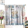 Cartoon Blue Bear Curta For Boys,Watercolor Little Cute Animal Aircrafts Hot Air Balloons Rainbow Window Drapes For Baby Boys
