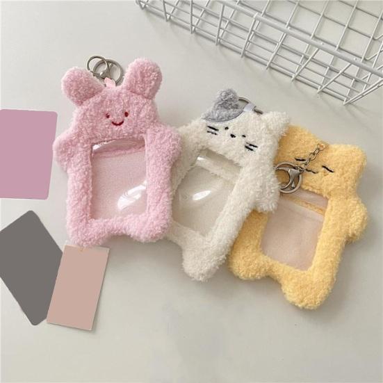 Плюшевый держатель для карт с мультяшным котом, стильный рюкзак, очаровательный брелок, декоративная крышка для карт, студенческий подарок, аксессуары