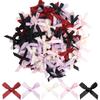 100 шт./лот Новые розовые черные ленточные банты Маленький размер Сатиновые ленточные банты Нашивки Аппликация Украшение