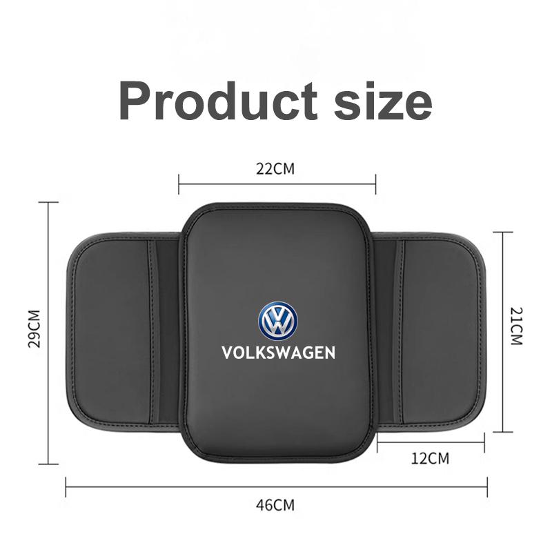 PIG1 Volkswagen Car Logo Armrest Box Cushion Pad Auto Armrest Mat Leather For VW GTI Polo Golf MK6 Passat B6 Tiguan Arteon Jetta ID.3