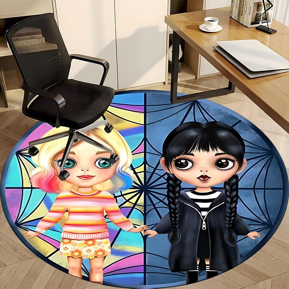 1pc Wednesday Office Round Area Rug, Under Office Chairs Bedroom Living Room Home Decor a1022392