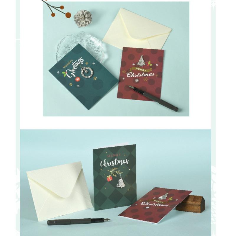 Christmas Greeting Card Creative Folding Gratitude Blessing Message Small Card Children's Birthday Invitation 6 In 1 Sets YNH-2202