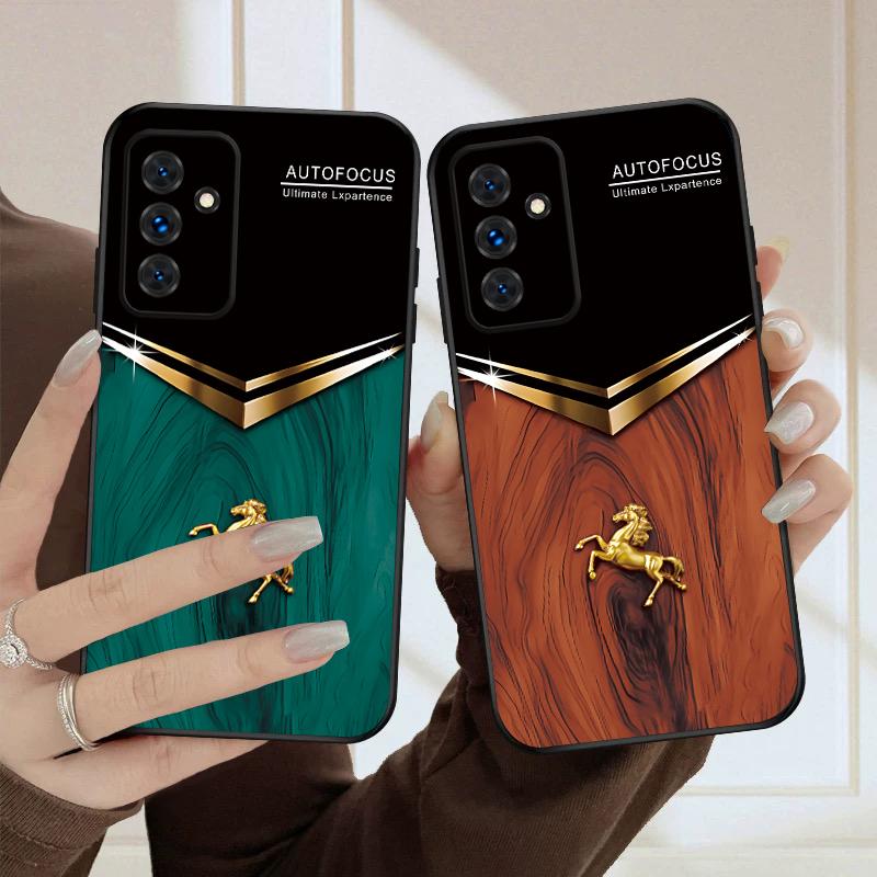 Золотая Лошадиная Голова Для Samsung S20FE S 21 22 23 FE 24 Plus 25 Ultra Galaxy M23 32 34 35 52 53 54 55 5G силиконовый мягкий чехол для телефона