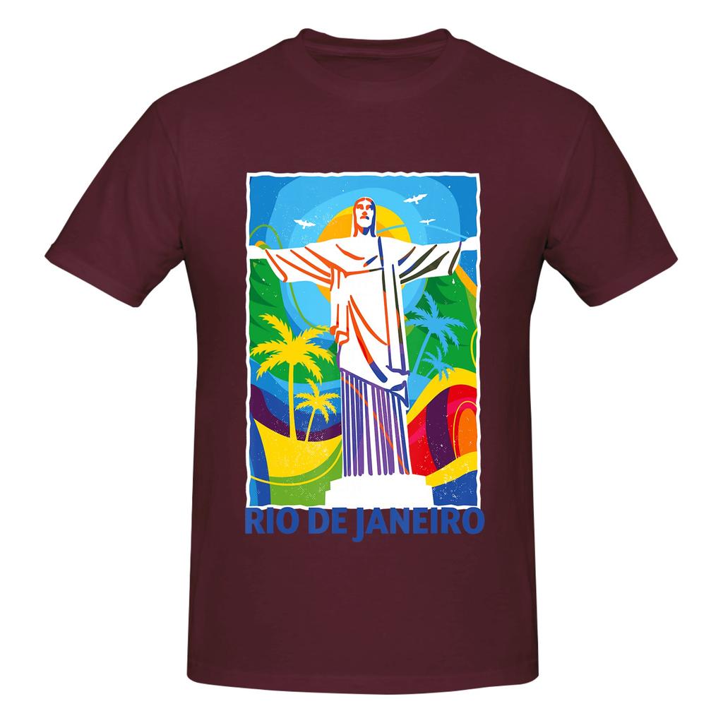 1 Piece Skyline Novelty 100 Cotton Tshirt Cristo Redentor Tees Tops For Unisex