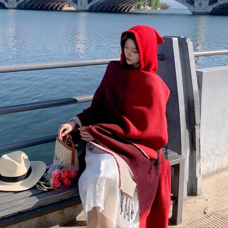 Дышащая, теплая и универсальная домашняя, осенне-зимняя женская шаль для путешествий, толстый плащ, одеяло с кондиционером