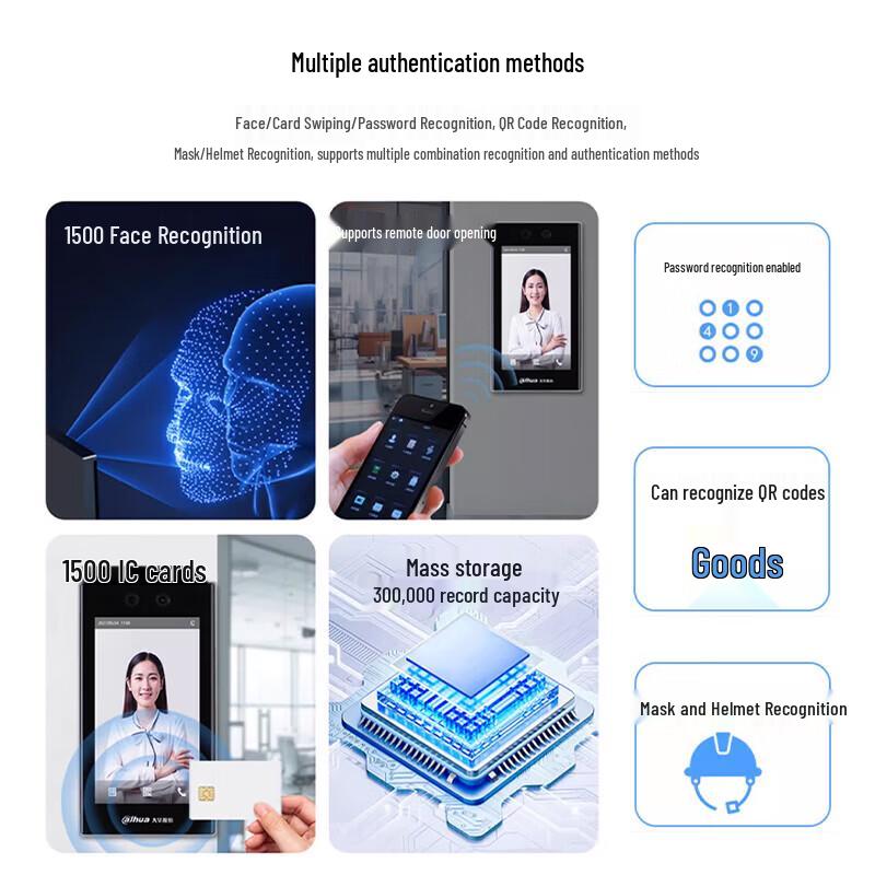 Dahua 7-inch Touchscreen Face Recognition Access Control Terminal CN plug (adapter included)
