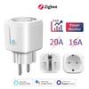 Умная розетка Zigbee 3.0 EU 16/20A с измерением мощности, совместима с Alexa, поддерживает сетевой биллинг 3.0