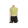 One Fitted Dri-FIT Solid Color Crew Neck Slim Fit Casual Quick-Dry Crop Top Short Sleeve T-Shirt Women Tops Pear-Green FN2805-377