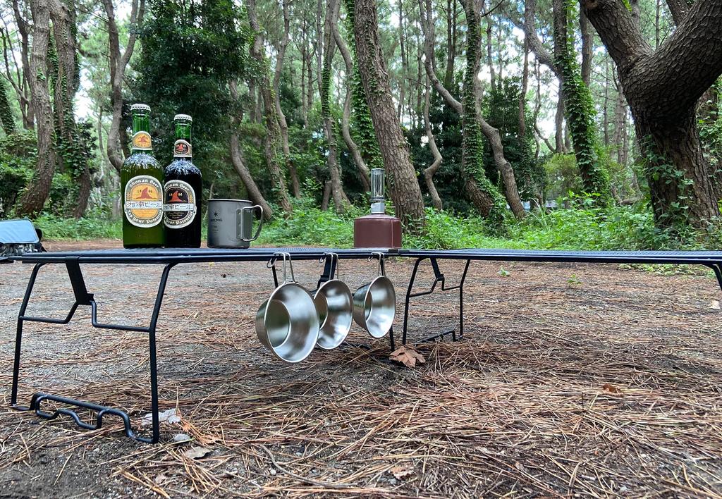 Camping Moon Stacking Rack Mesh Table Folding Rack Expanded Metal Table Black Black Gear T-238