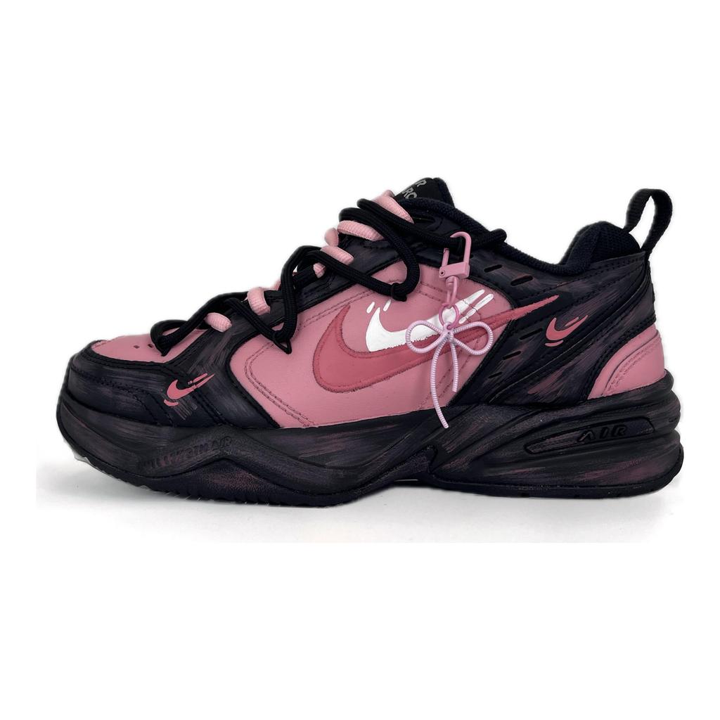 Nike Air Monarch 4 Нескользящие, Износостойкие, Легкие Низкие Кроссовки-Сникеры Унисекс Черно-Розовые 415445-001(Команда502-)