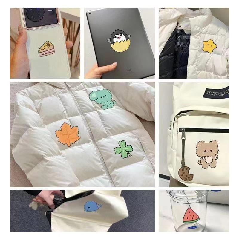 Cartoon Waterproof Self-Adhesive Patch Stickers: Colorful, No-Sew, Iron-Free Seamless Repair for Jackets.