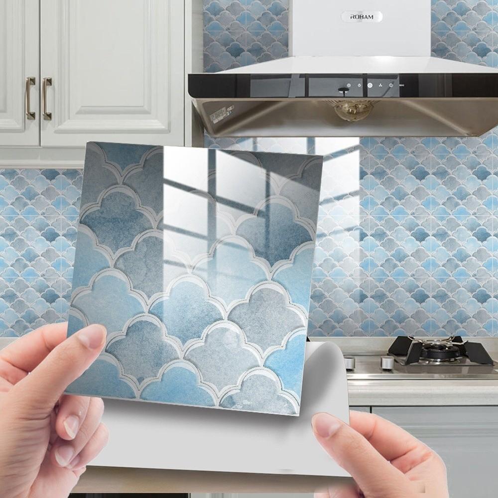 10Pcs 15*15cm Tile Stickers Waterproof Art Wall Decal  Living Room Wall Sofa Background