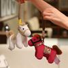15cm Chinese Style Exquisite Pony Plush Toy Lucky Horse Pendant Keychain Home Car Decor High Quality Kid New Year Gift