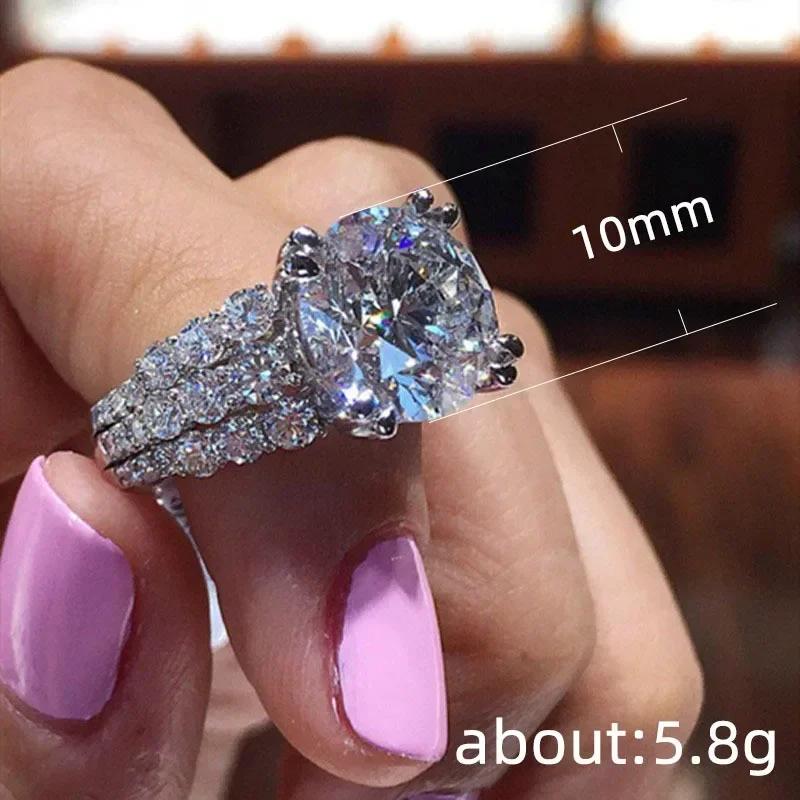 Huitan Роскошное Большое Круглое Кольцо с Кристаллом и Фианитом для Женщин Свадебное Кольцо Цвет Элегантная Дама Помолвочное Модное Украшение Высокое Качество
